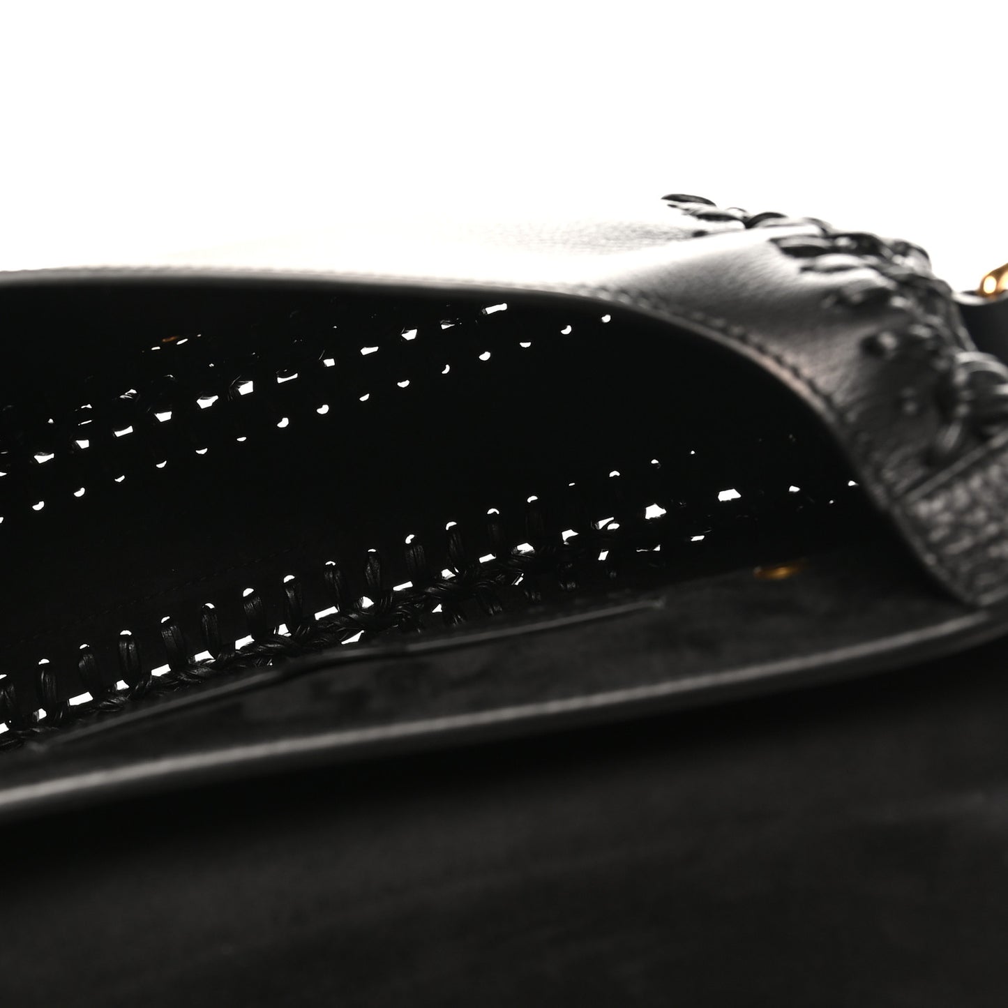 Grained Calfskin Medium Whipstitched Bobby Bag Black