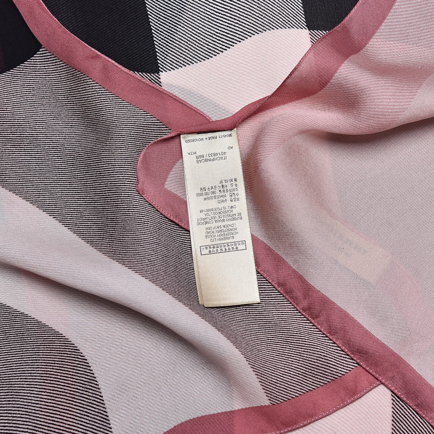 Burberry Silk Giant Check Scarf Pink 5 of 5