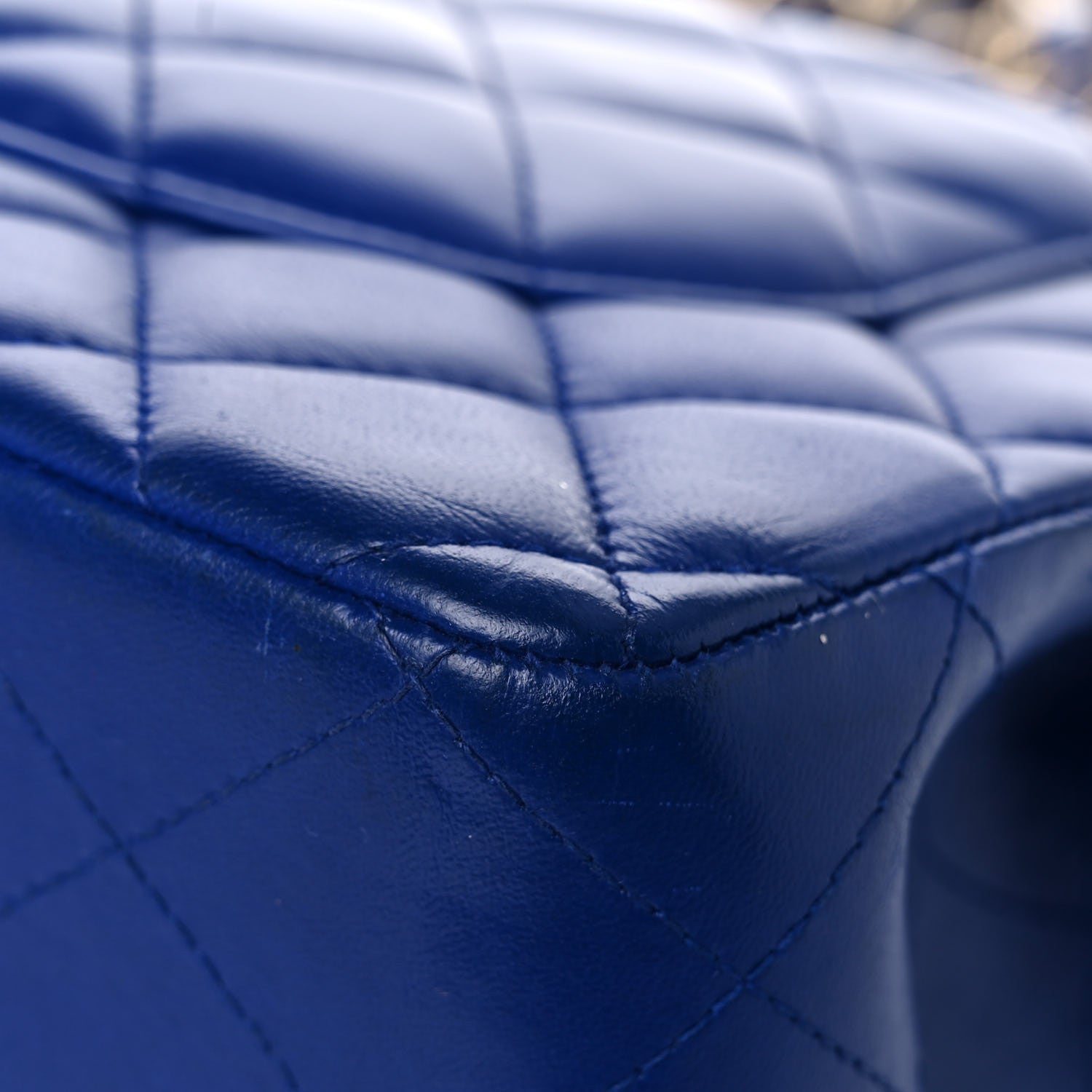 Chanel Lambskin Quilted Jumbo Double Flap Blue 11 of 22