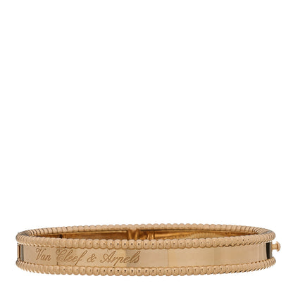 Van Cleef & Arpels 18K Rose Gold Perlee Signature Bangle Bracelet S 1 of 5