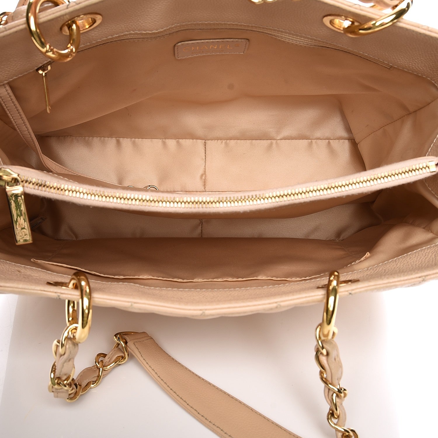 Chanel Caviar Quilted Grand Shopping Tote GST Beige Clair 5 of 15