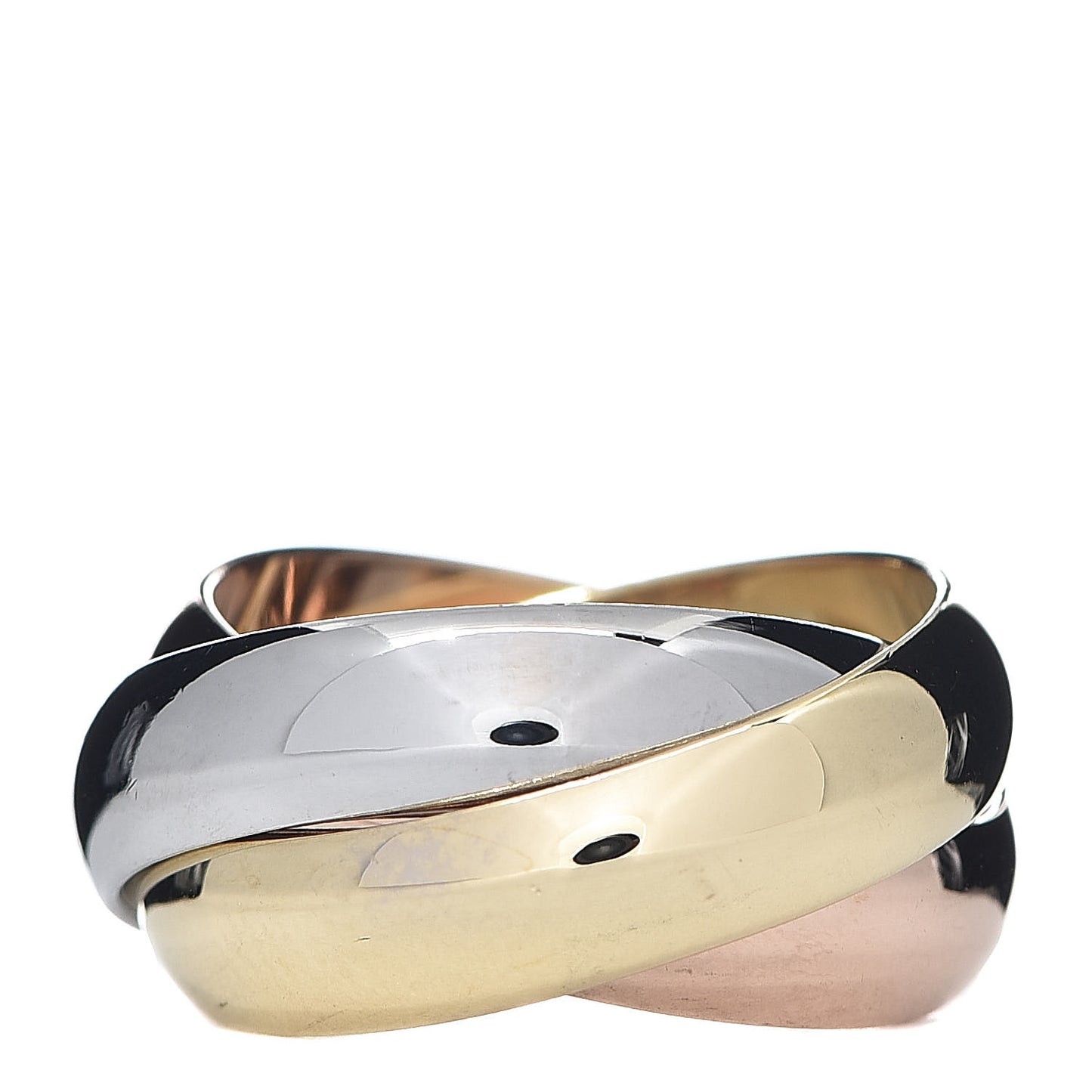 18K Pink Yellow White Gold Large Trinity Ring 50 5.25