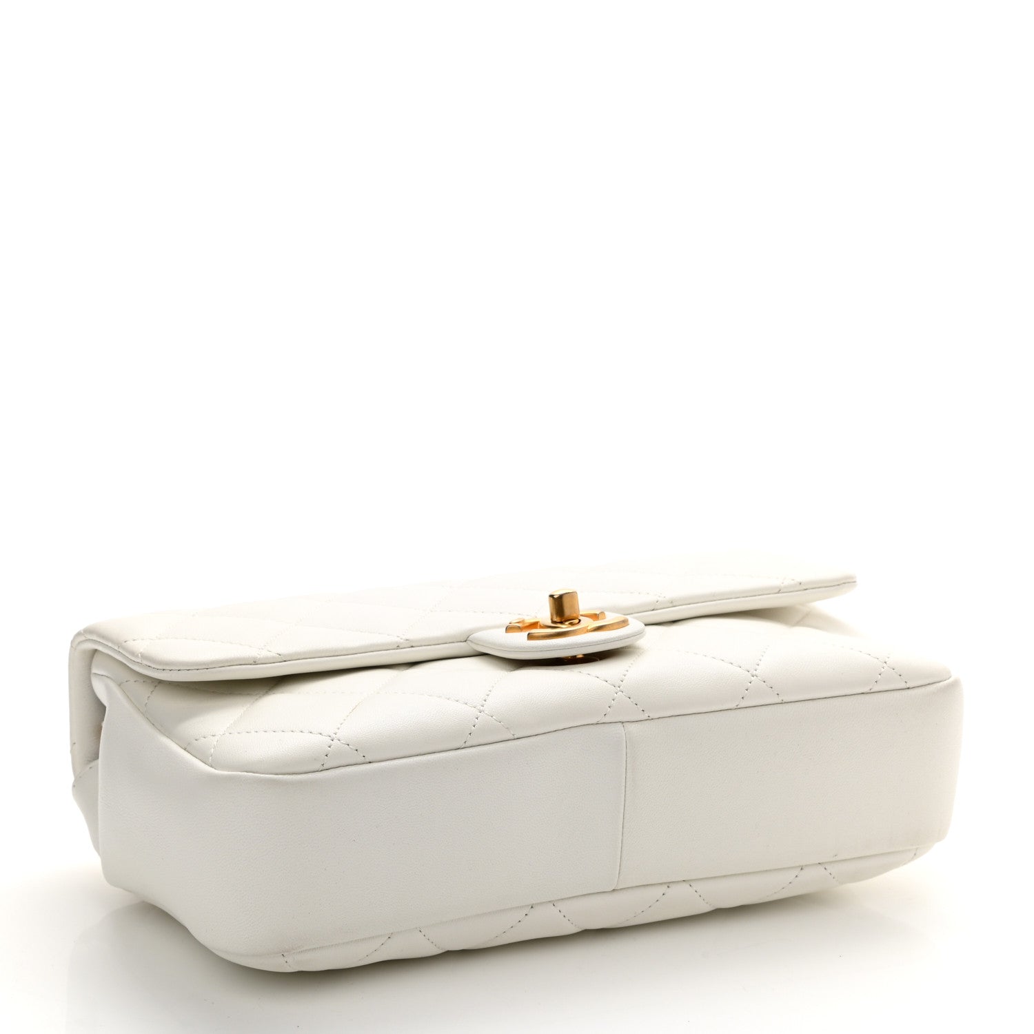 Chanel Lambskin Quilted Medium In The Loop Handle Flap Bag White 3 of 9