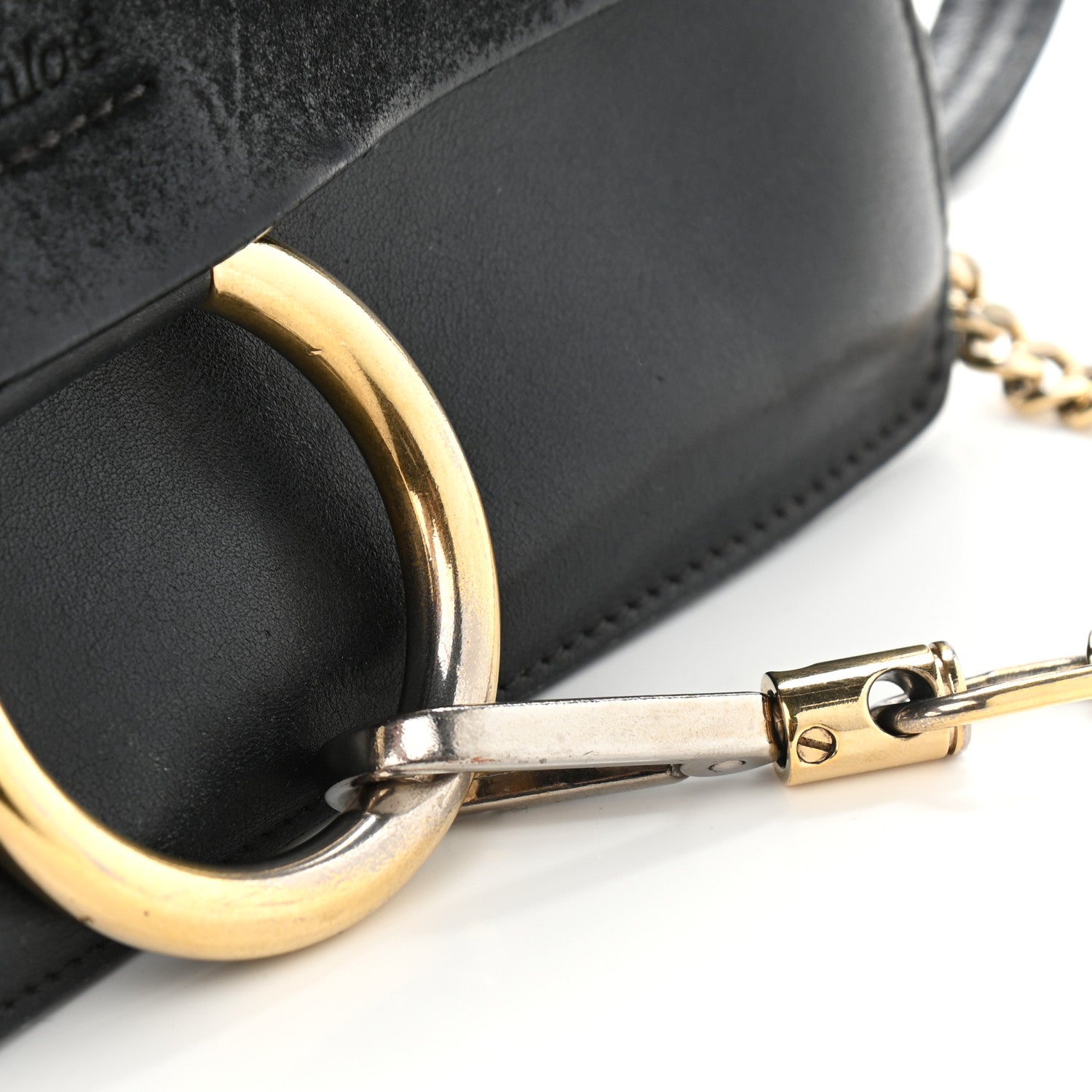 Chloe Suede Calfskin Small Faye Shoulder Bag Black 16 of 25