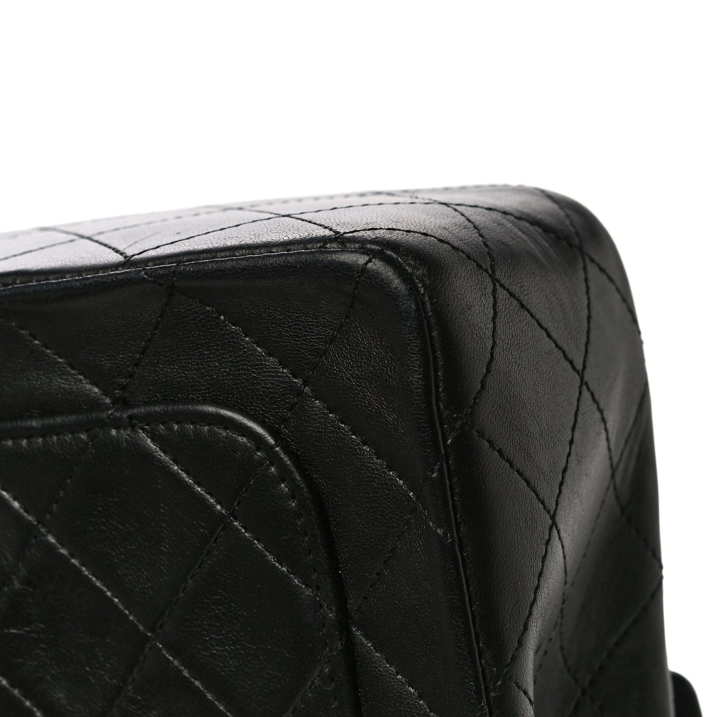Lambskin Quilted Medium Double Flap Black