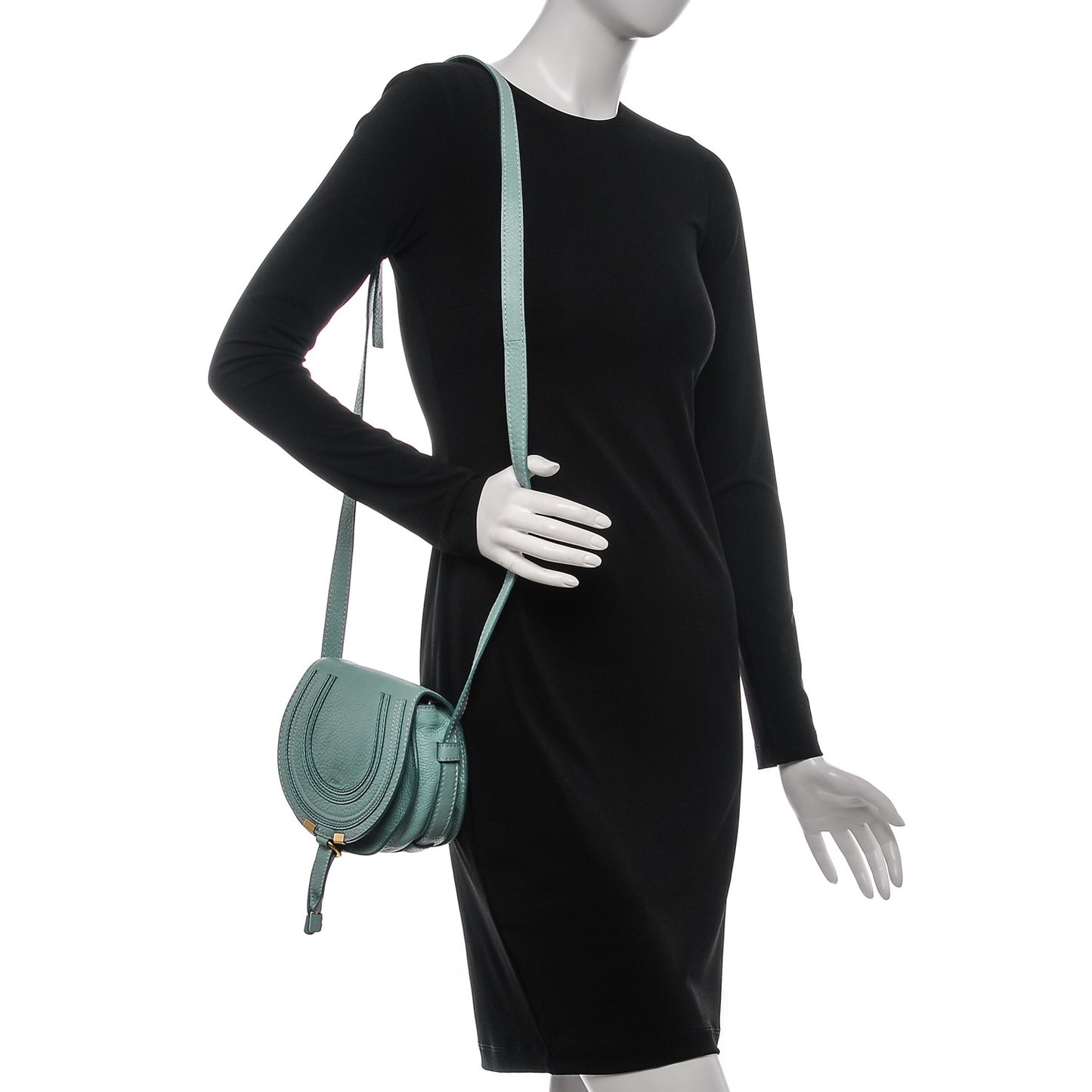 Calfskin Mini Marcie Round Crossbody Bag Fresh Mint