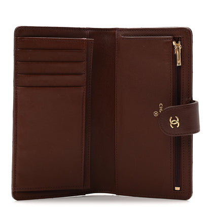 Chanel Goatskin Quilted French Long Wallet Burgundy 5 of 8