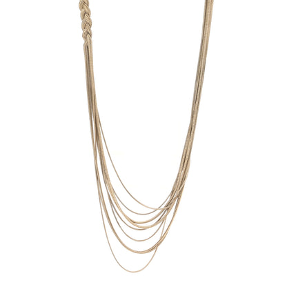 Chanel Metal CC Braided Chain Long Necklace Gold 1 of 3