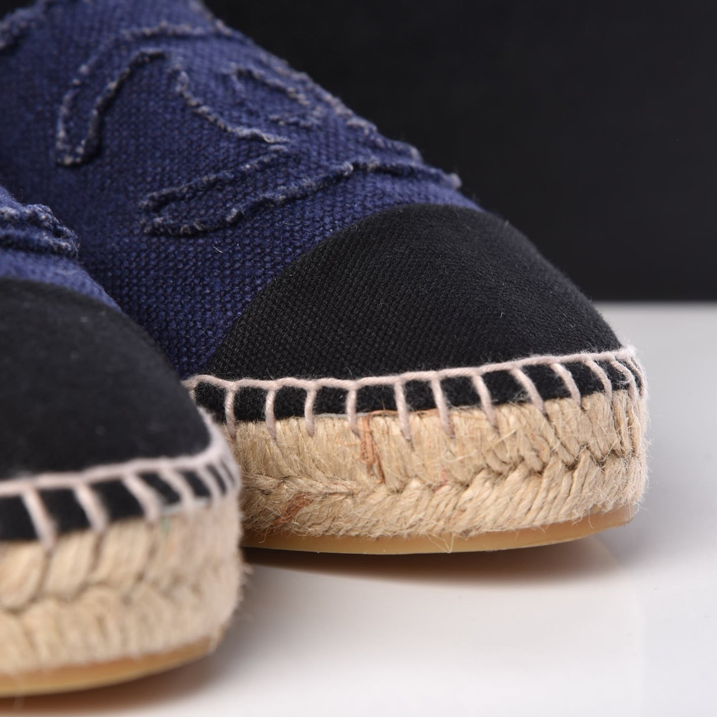 Linen CC Espadrilles 38 Blue Black