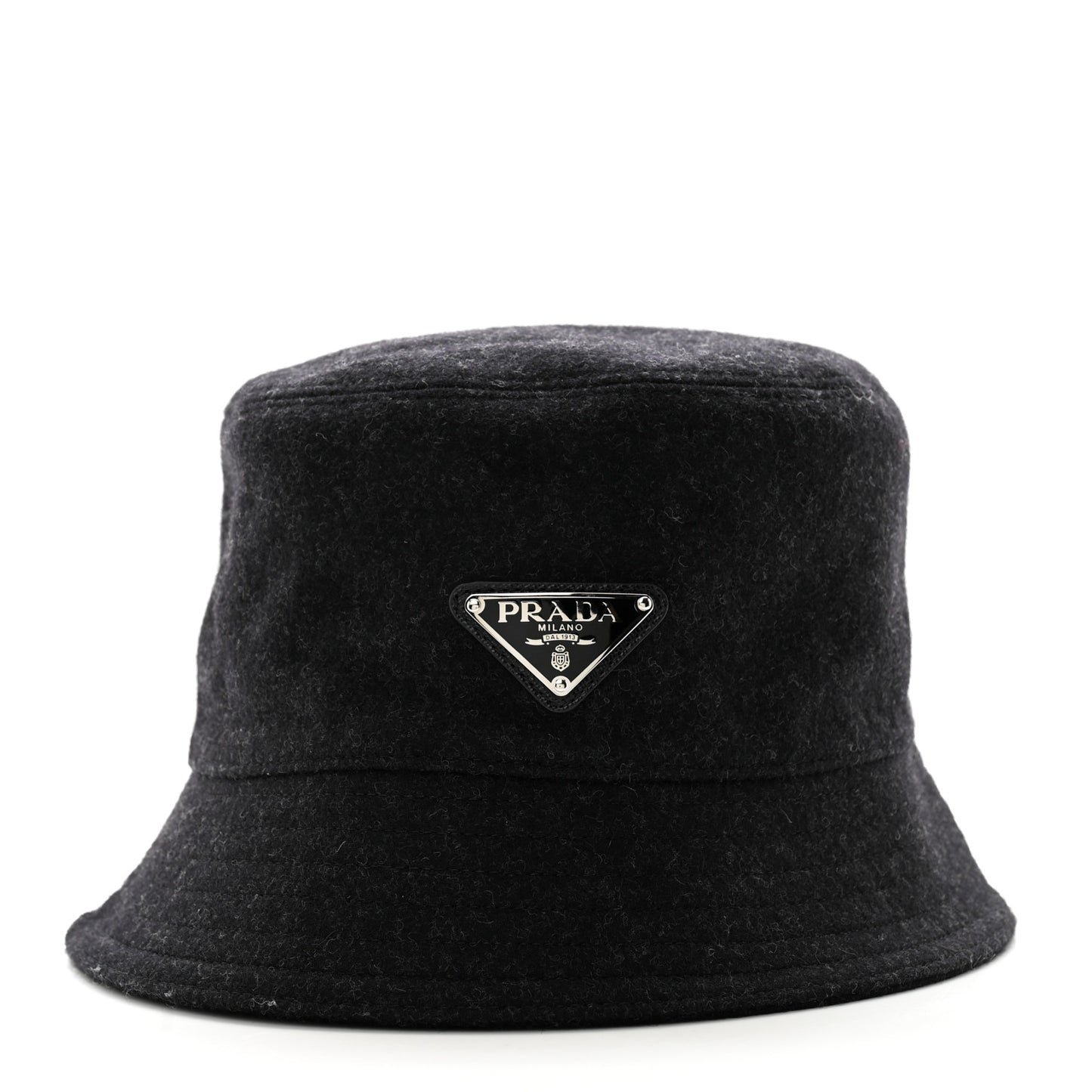 Authentic Loden Wool Metal Triangle Logo Bucket Hat M Anthracite