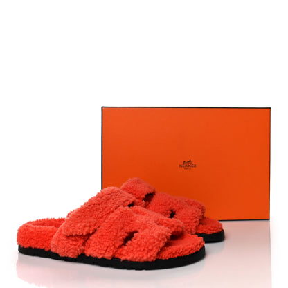 Hermes Woolskin Womens Chypre Sandals 36 Orange 8 of 8