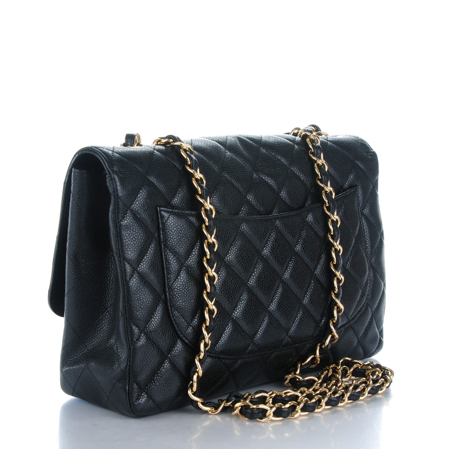 Caviar Quilted Jumbo Single Flap Black