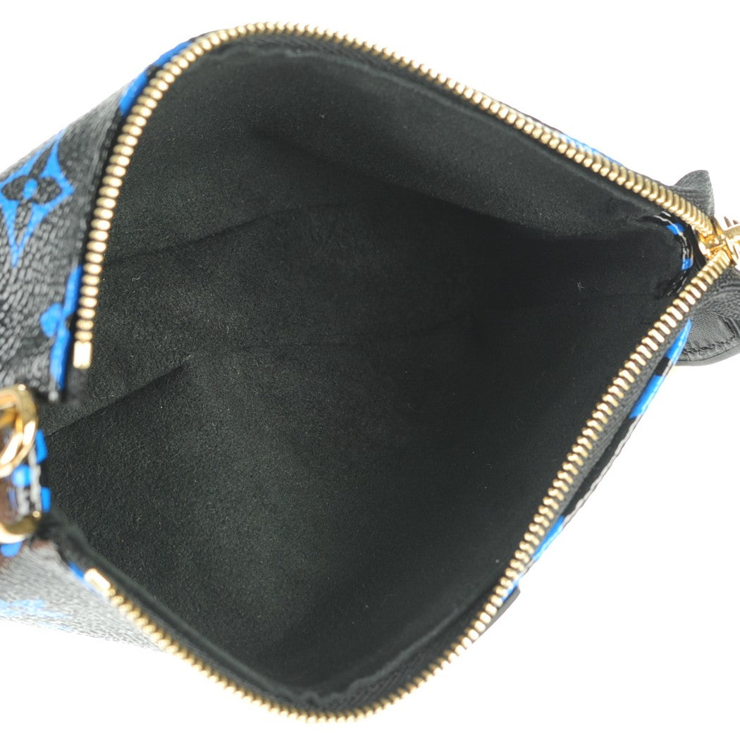 Louis Vuitton Colored Monogram Mini Pochette Accessories Blue Black 5 of 7