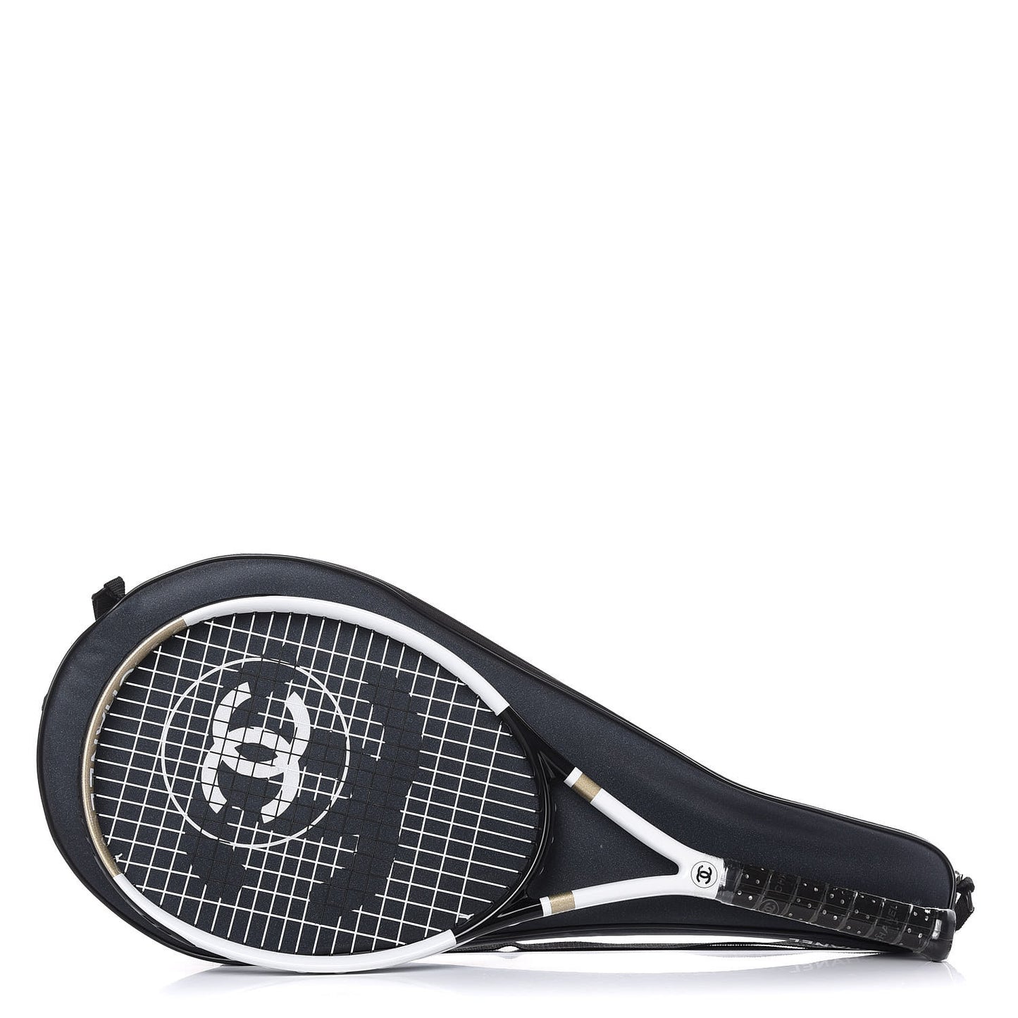 Tennis Racquet and Nylon Quilted Cover White