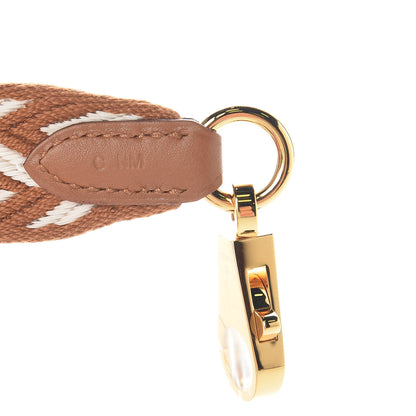 Hermes Toile Swift 25mm Sangle ZigZag Shoulder Strap Gold White 4 of 5