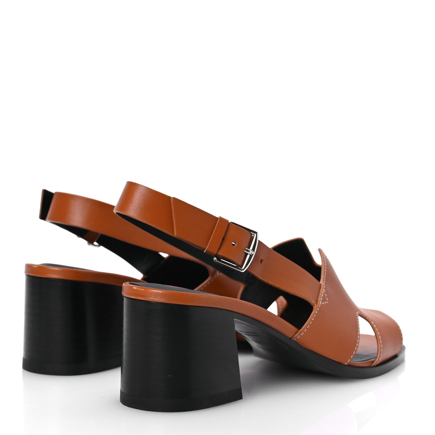 Hermes Calfskin Elbe 60 Sandals 38.5 Marron Glaise 5 of 13