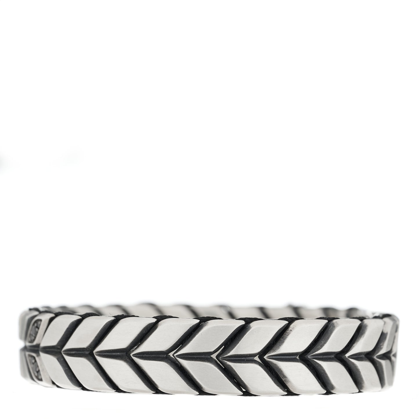 Sterling Silver Black Diamond Chevron Bracelet