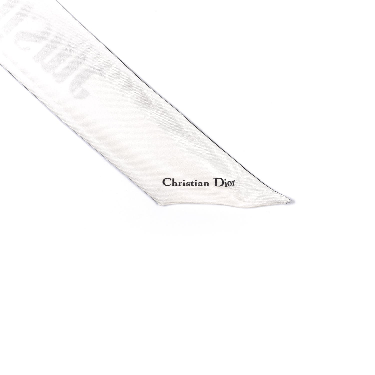 Christian Dior Silk Surrealisme Amour Mitzah Scarf White Black 3 of 7