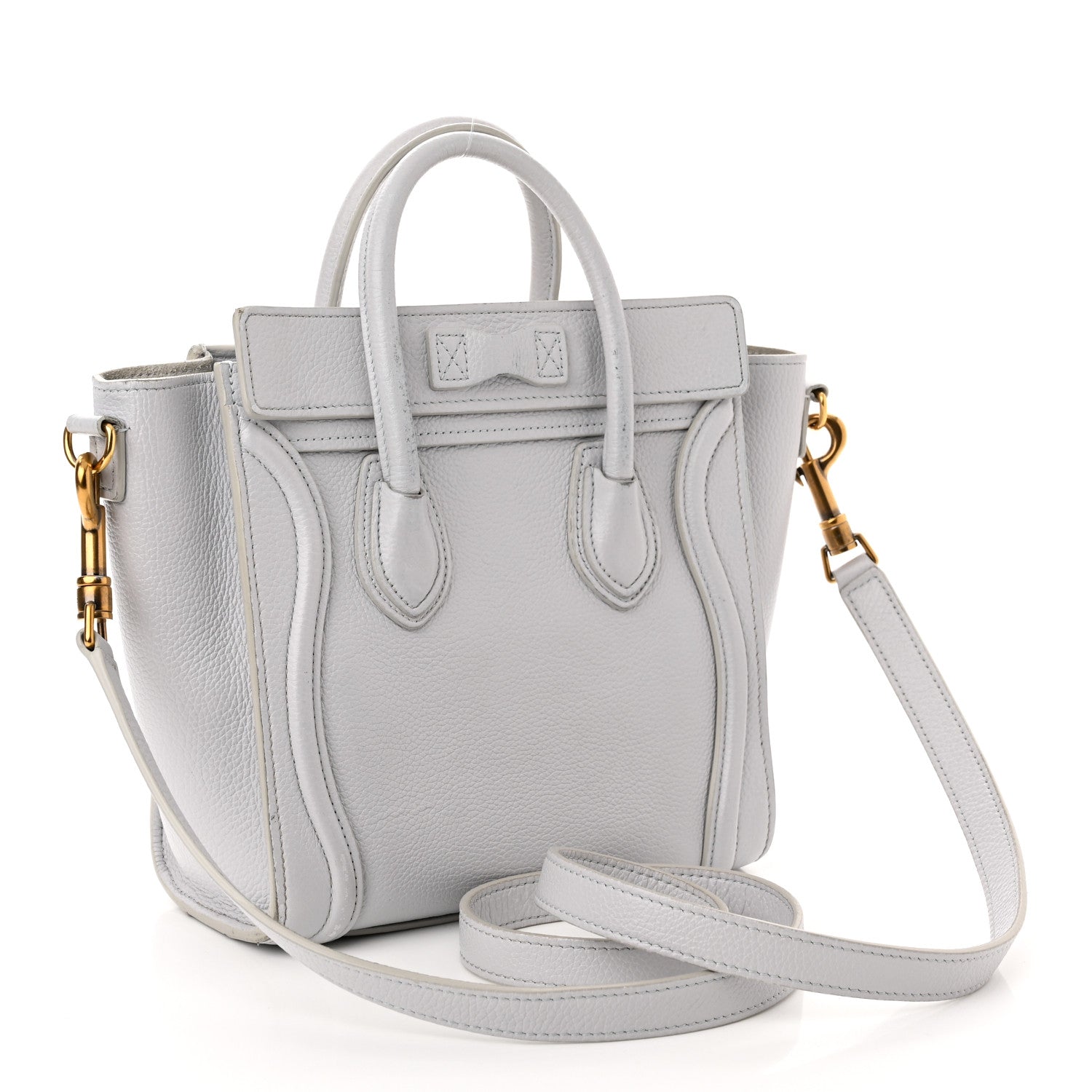 Celine Drummed Calfskin Nano Luggage Lune 3 of 17