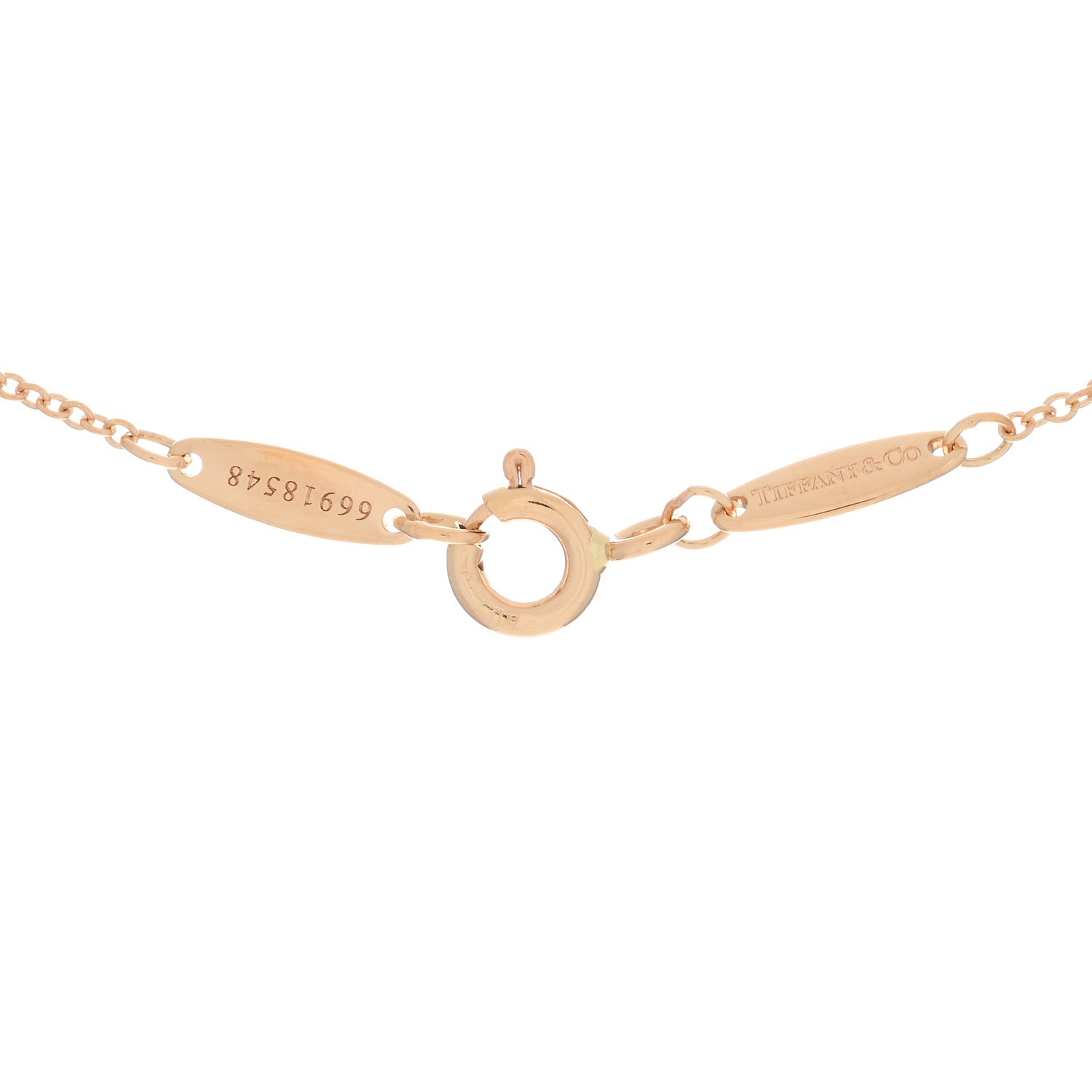 Tiffany 18K Rose Gold Diamond .25ct Elsa Peretti Diamonds by the Yard Pendant Necklace 3 of 3