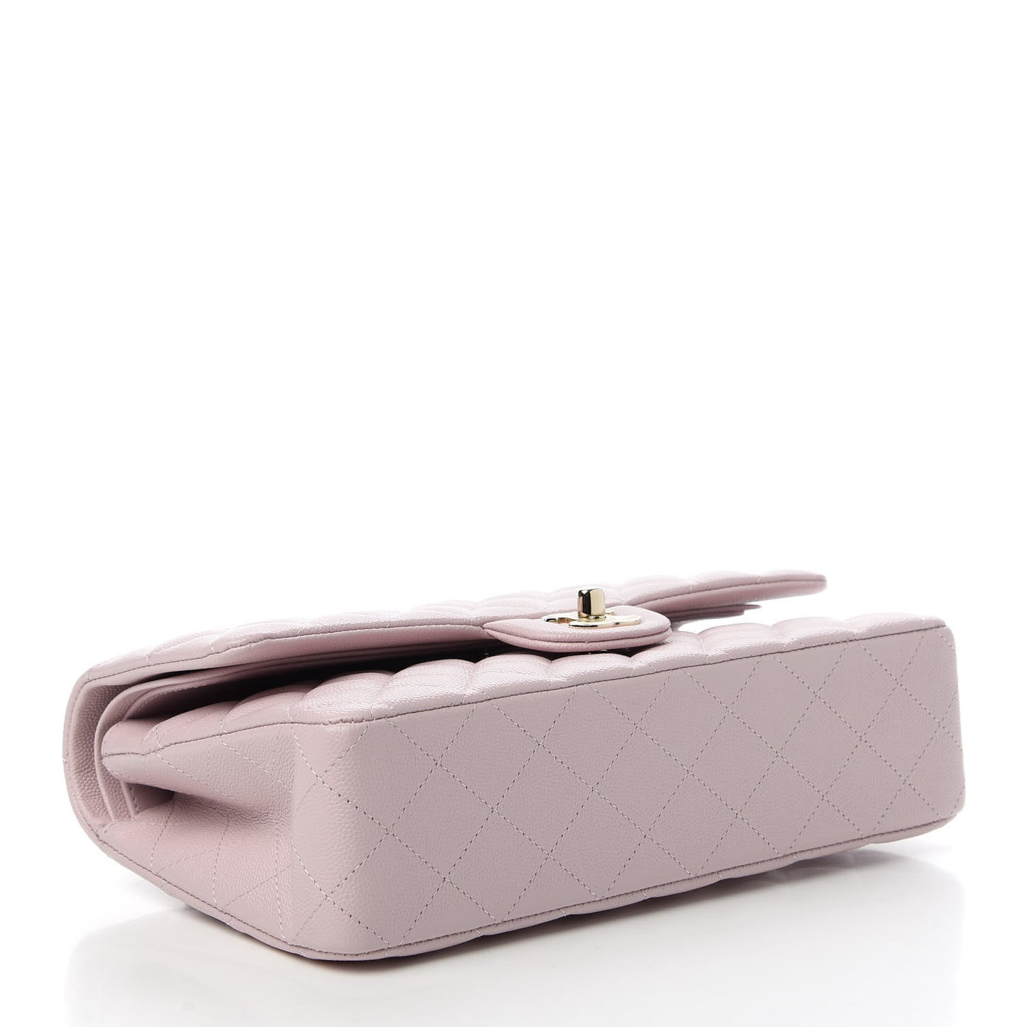 Caviar Quilted Medium Double Flap Light Pink