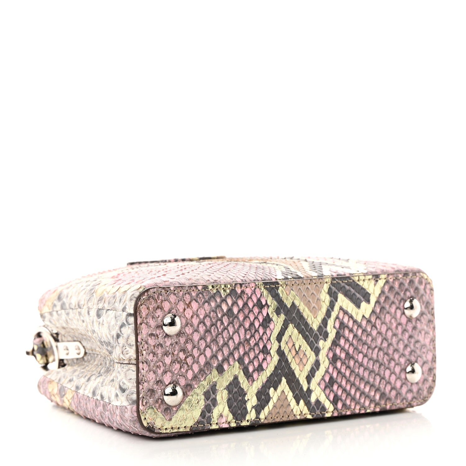 Louis Vuitton Metallic Snakeskin Capucines Mini Dore 4 of 15