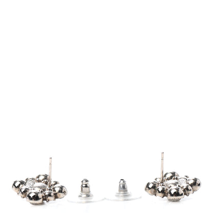 Chanel Crystal CC Earrings Silver 3 of 4