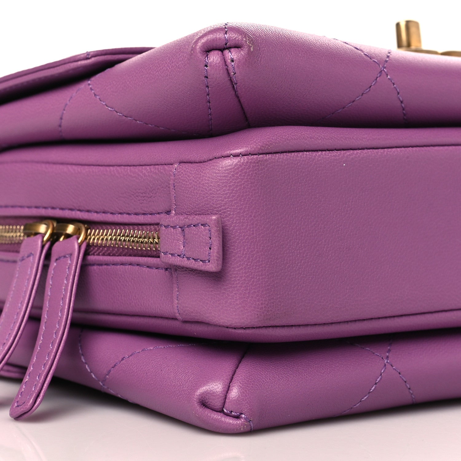 Chanel Lambskin Sleek And Chic Flap Purple 8 of 10