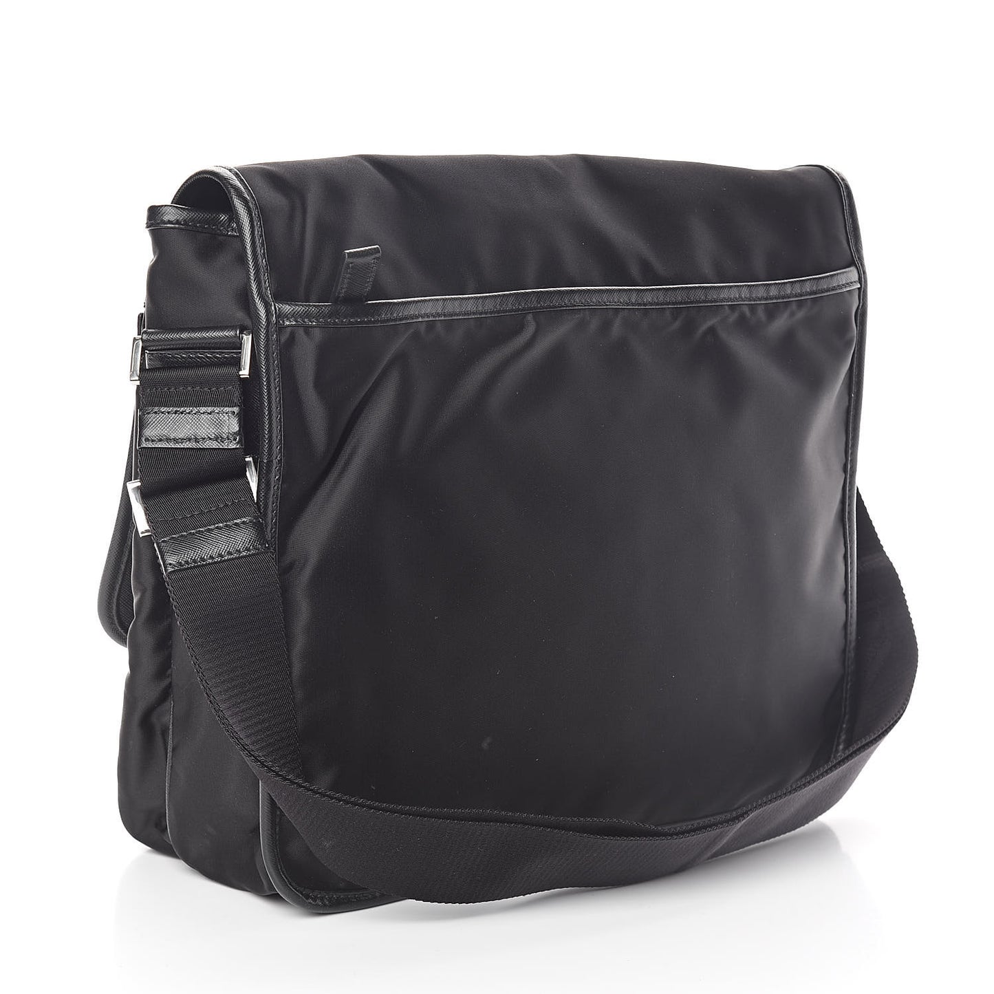 Tessuto Nylon Saffiano Messenger Satchel Black