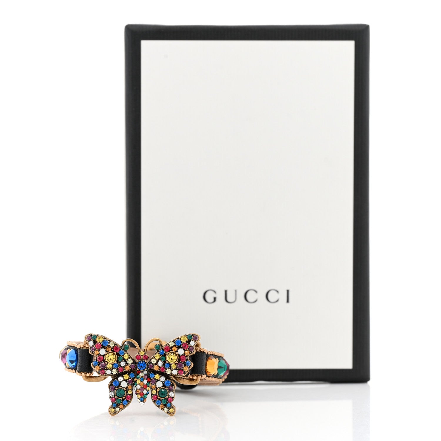 Gucci Calfskin Crystal Butterfly Bracelet Multicolor 9 of 9