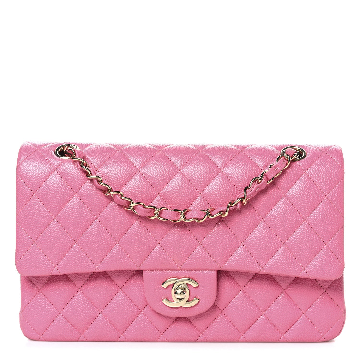 Chanel Caviar Quilted Medium Double Flap Pink 1 of 10