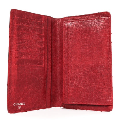 Chanel Distressed Caviar Stitched Outdoor Yen Wallet Bordeaux Clair 5 of 13