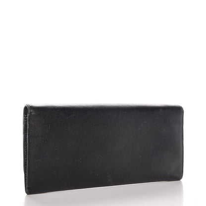Prada Saffiano Metal Oro Chain Wallet Black 3 of 12