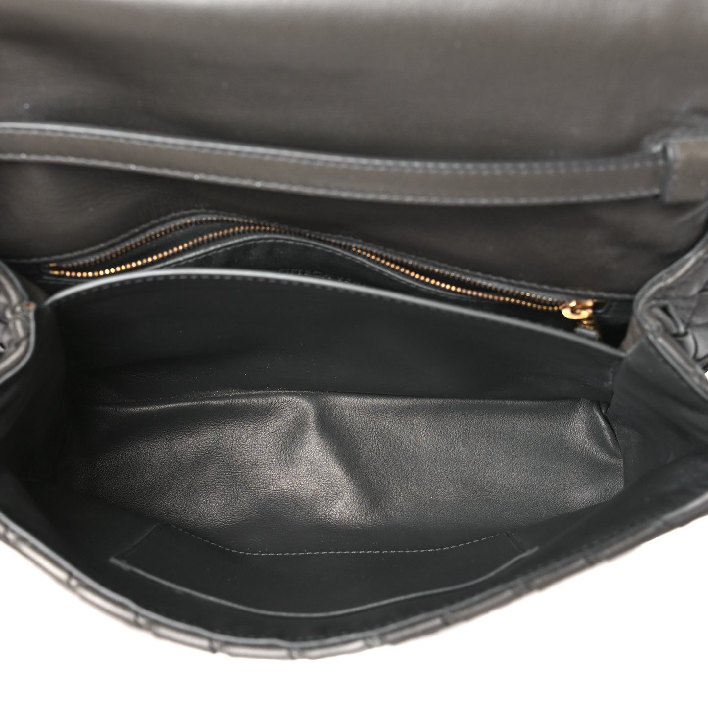 Nappa Intrecciato Crossbody Messenger Flap Light Grey
