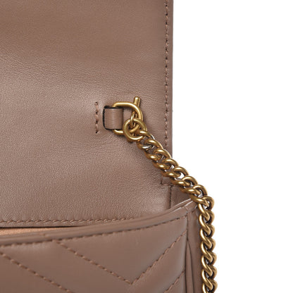 Gucci Calfskin Matelasse Super Mini GG Marmont Shoulder Bag Porcelain Rose 8 of 9