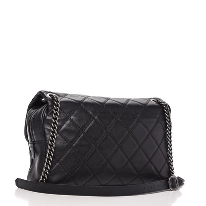 Chanel Calfskin Quilted Jumbo Coco Sporran Flap Black 3 of 10