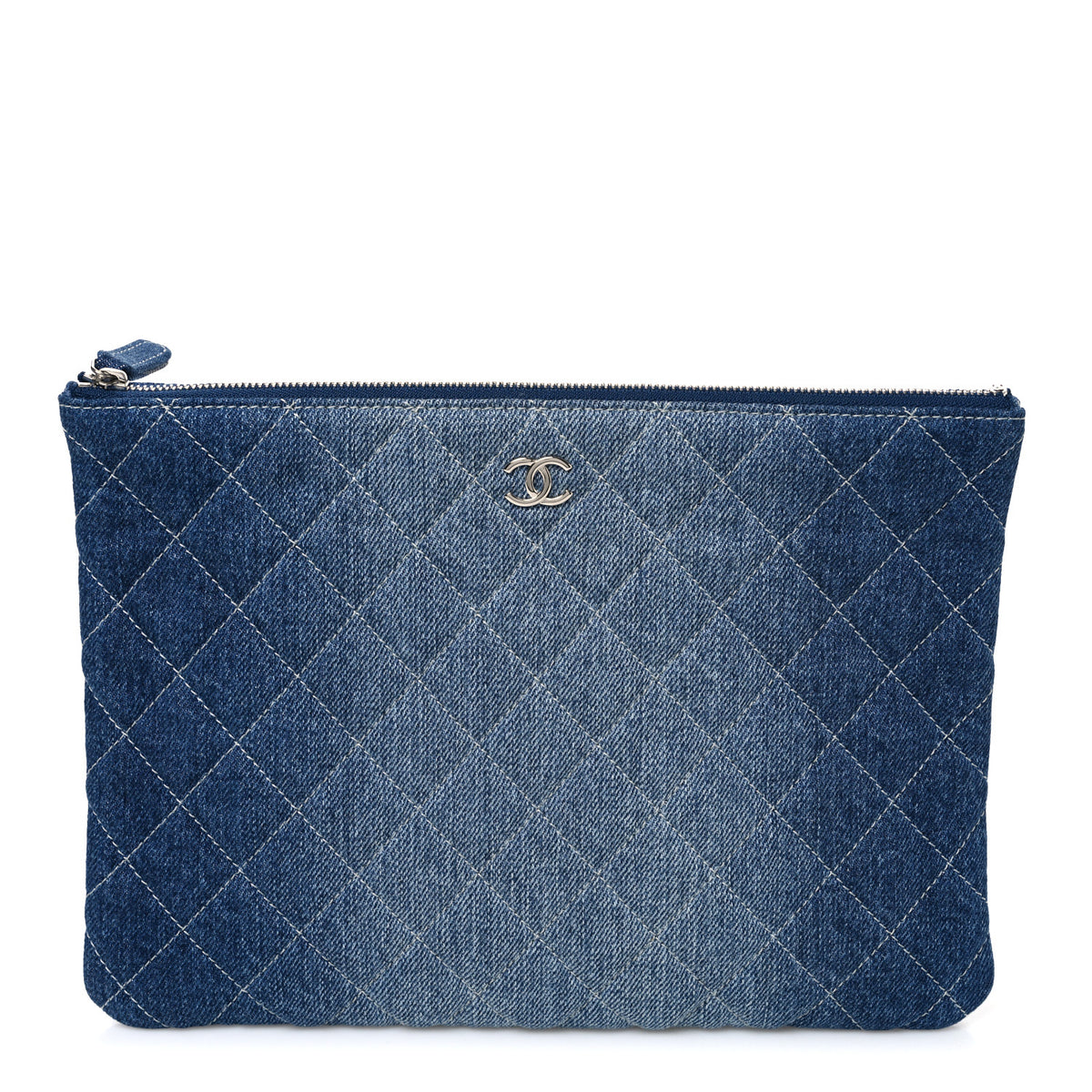 Denim Pocket Medium Cosmetic Case Blue