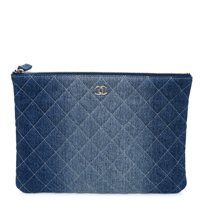 Chanel Denim Pocket Medium Cosmetic Case Blue 1 of 7