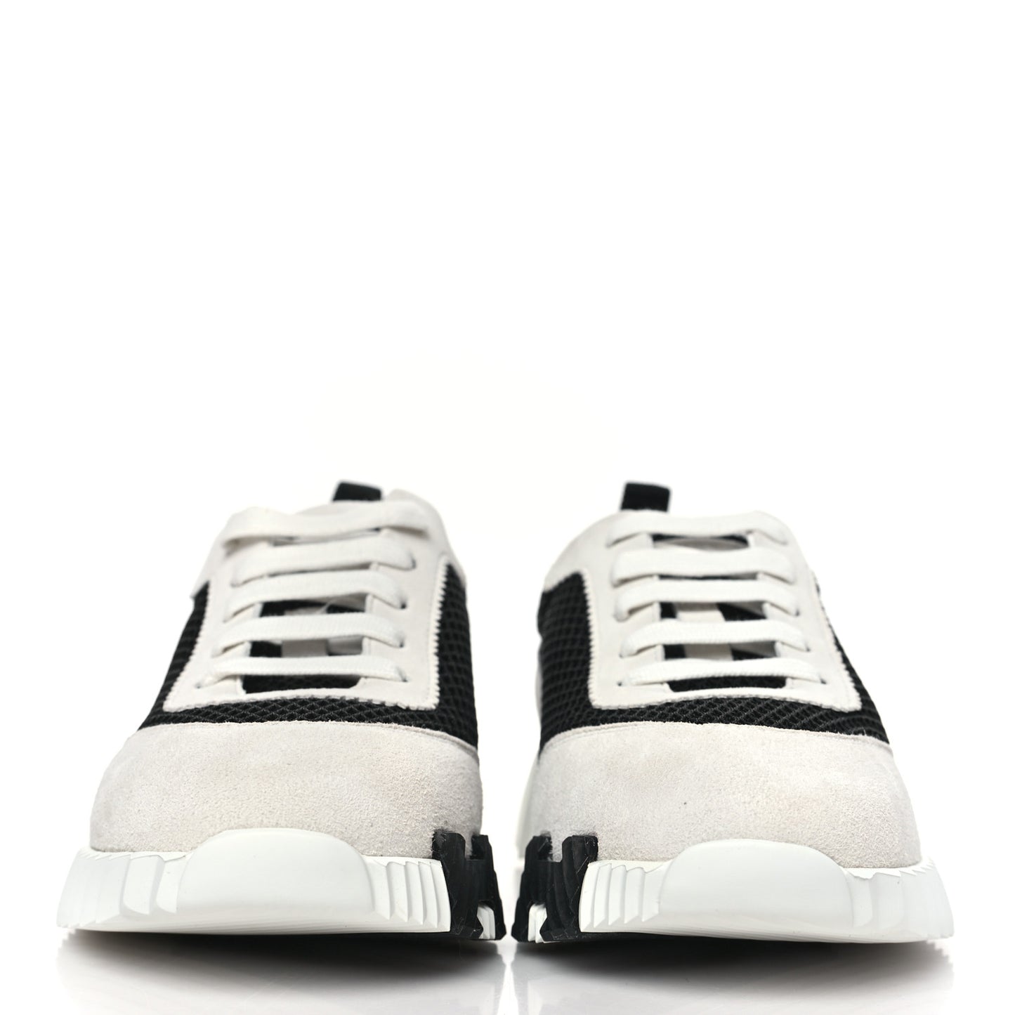 Air Mesh Suede Goatskin Bouncing Sneakers 36.5 Black White