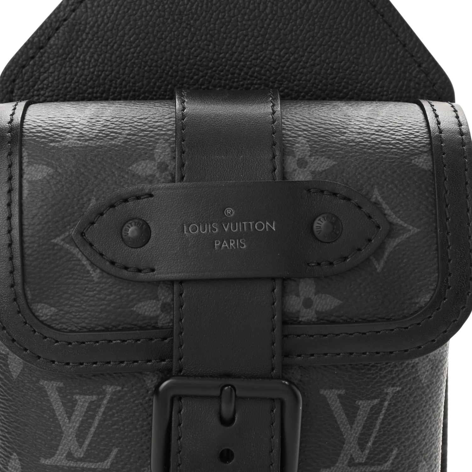 Louis Vuitton Monogram Eclipse Saumur Slingbag Black 7 of 9