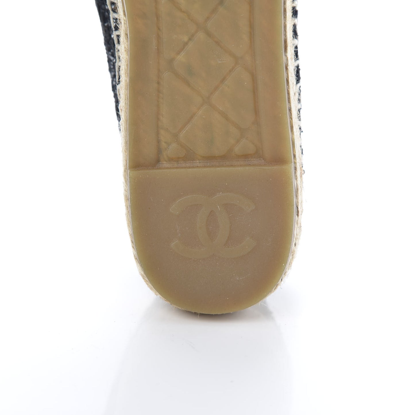 Tweed Patent Goatskin Sequin CC Espadrilles 37 Black