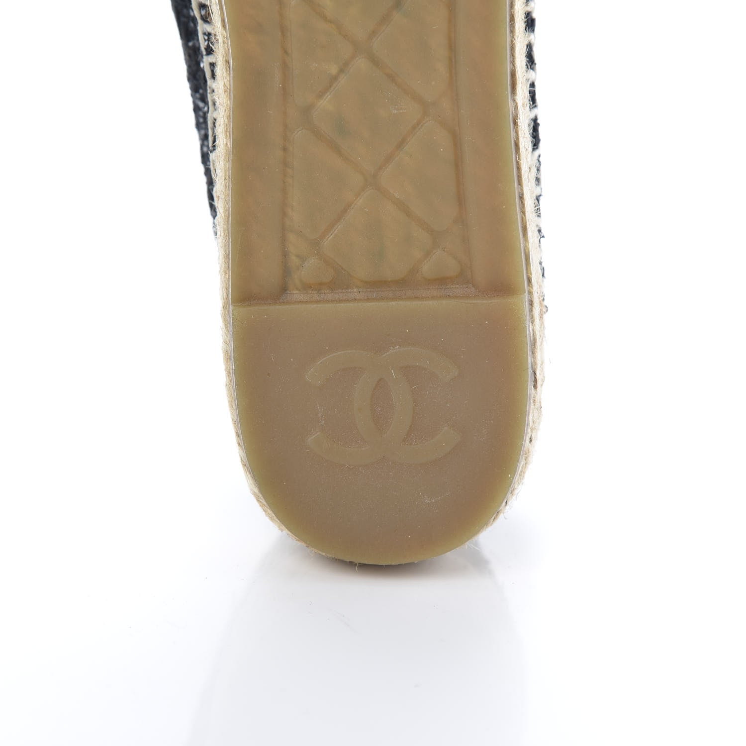 Chanel Tweed Patent Goatskin Sequin CC Espadrilles 37 Black 8 of 12