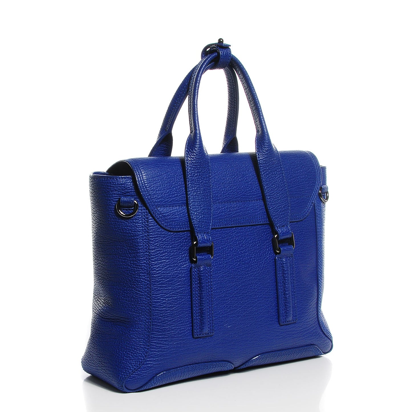 3.1 Textured Calfskin Medium Pashli Satchel Cobalt Blue