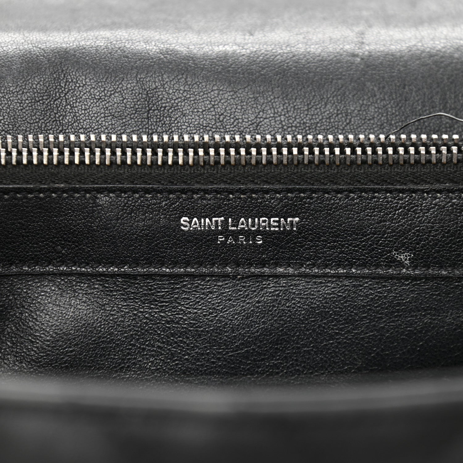 Saint Laurent Sheepskin Matelasse Chevron Monogram Large College Satchel Black 6 of 17