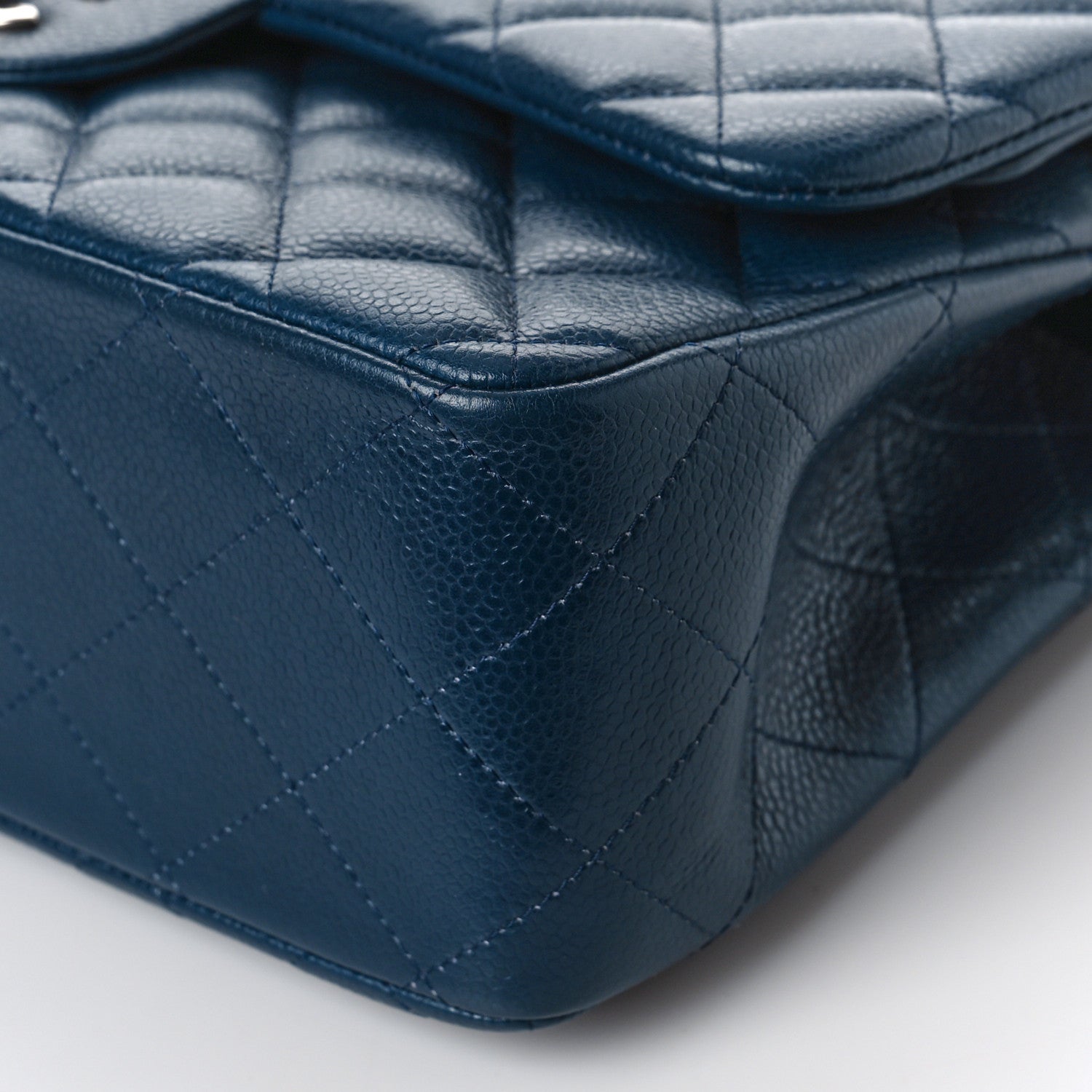 Chanel Caviar Quilted Jumbo Double Flap Navy Blue 9 of 11