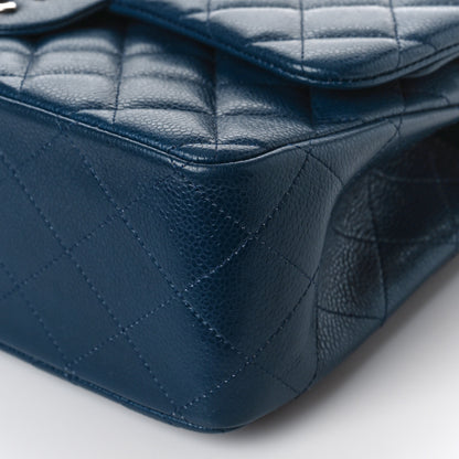 Chanel Caviar Quilted Jumbo Double Flap Navy Blue 9 of 11
