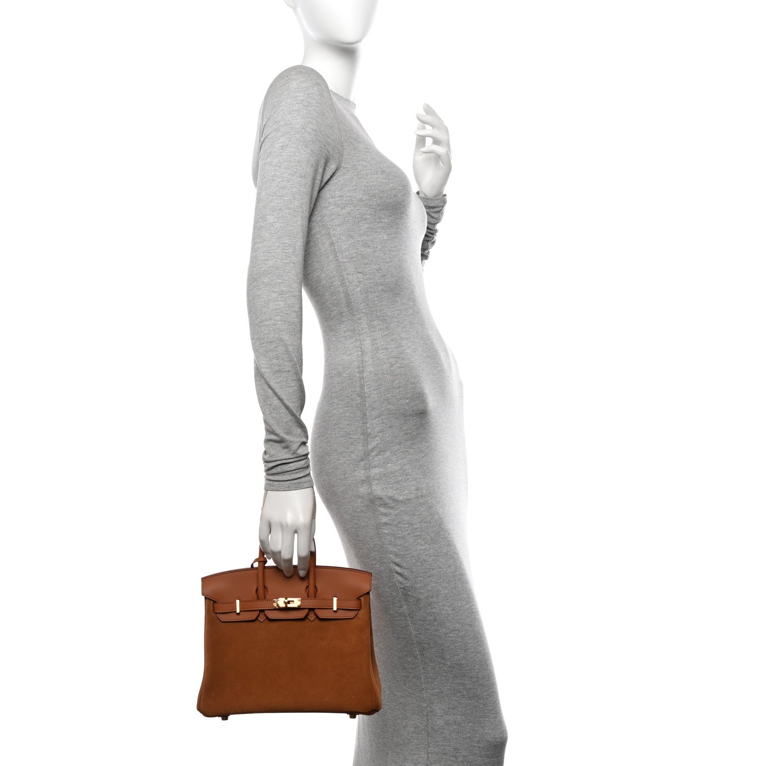 Hermes Veau Doblis Swift Grizzly Birkin 25 Gold 2 of 11