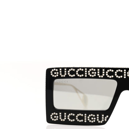 Gucci Acetate Crystal Mask-Frame Sunglasses GG0431S Black 7 of 7