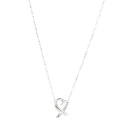 Tiffany Sterling Silver Small Paloma Picasso Loving Heart Pendant Necklace 1 of 5