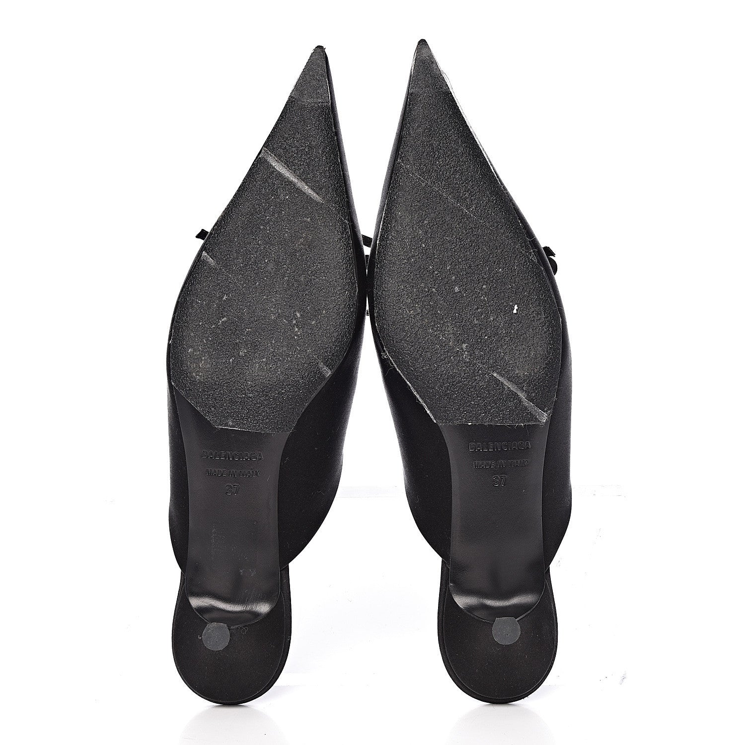Balenciaga Satin Pointed Toe Knife 40mm Mules 37 Black 5 of 13